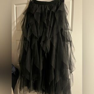 Elegant Black Layered Tulle skirt